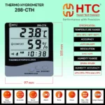 HTC 288 CTH Thermo Hygrometer, -50°C to 70°C, 10%RH-99%RH, Dual-line LCD - Image 2