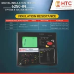 HTC 6250-IN 5000V Digital Insulation Tester up to 200 with Phase Sequence Testing - Image 3