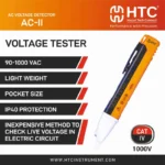 HTC AC-II Non-Contact AC Voltage Detector Pen, 90V to 1000V AC with LED & Flashlight - Image 4