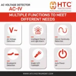 HTC AC-IV Dual Sensitivity Non-Contact AC Voltage Detector, 12V-1000V with NCV - Image 4