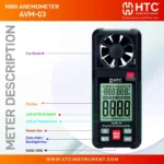 HTC AVM-03 Mini Anemometer Air Velocity & Temperature HVAC Gauge - Image 5