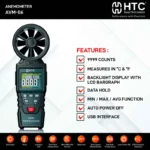HTC AVM-06 Multifunction Environmental Anemometer Air Velocity & Air Flow Meter 9999 Counts - Image 6