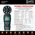 HTC AVM-06 Multifunction Environmental Anemometer Air Velocity & Air Flow Meter 9999 Counts - Image 3