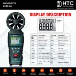 HTC AVM-06 Multifunction Environmental Anemometer Air Velocity & Air Flow Meter 9999 Counts - Image 4