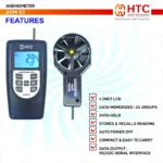 HTC AVM-07 Portable Digital Airflow Anemometer 0-9999 CMM CFM with USB RS232C Interface - Image 5
