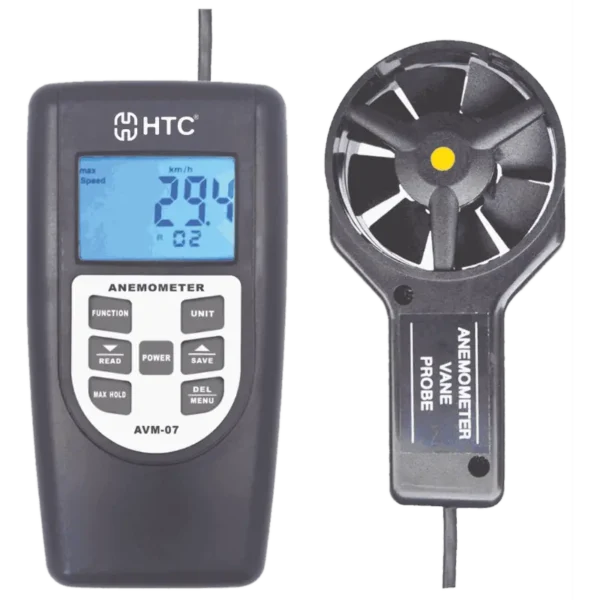 HTC AVM-07 Portable Digital Airflow Anemometer 0-9999 CMM CFM with USB RS232C Interface