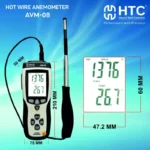 HTC AVM-08 Hot Wire Anemometer Air Velocity & Airflow Meter with Telescopic Probe - Image 5
