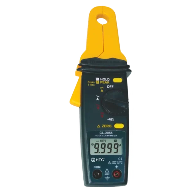 HTC CL-2055 AC/DC Digital Clamp Meter 4 Digit, 9999 Count with Peak Hold & EMC Protection