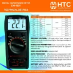 HTC CM-1501 Digital Capacitance Meter 200pF to 200mF with Self-Discharge - Image 6