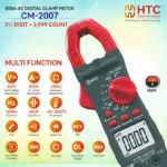 HTC CM-2007 800A AC Digital True RMS Clamp Meter, 3999 Count with Built-in Jaw Lighting - Image 4