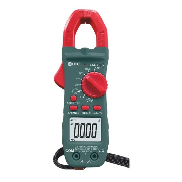 HTC CM-2007 800A AC Digital True RMS Clamp Meter, 3999 Count with Built-in Jaw Lighting