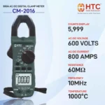 HTC CM-2016 800A AC/DC Digital True RMS Clamp Meter, 5999 Count with Duty Cycle Measurement - Image 2