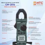 HTC CM-2016 800A AC/DC Digital True RMS Clamp Meter, 5999 Count with Duty Cycle Measurement - Image 5