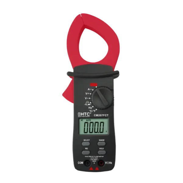 HTC CM-207 FCT 1000A AC Digital True RMS Clamp Meter, 1999 Count with Temperature Test