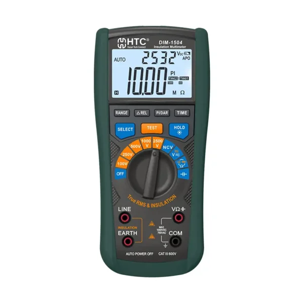 HTC DIM-1504 True RMS Digital Insulation Multimeter up to 50GΩ/2500V, 5999 Count Display