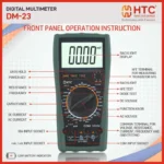 HTC DM-23 Digital Multimeter, 1000V DC / 750V AC, 19999 Counts with Backlight - Image 2