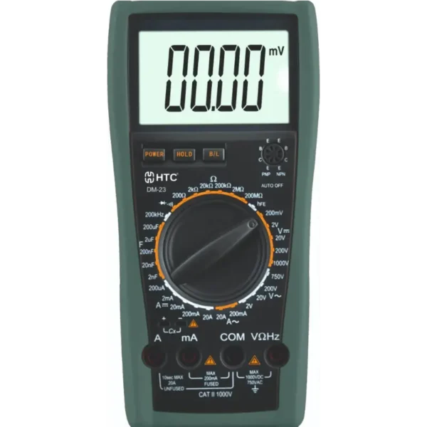 HTC DM-23 4½ Digit Digital Multimeter, 1000V DC / 750V AC, 19999 Counts with Backlight