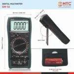 HTC DM-56 Digital Multimeter, 1000V DC / 750V AC, 19999 Counts with hFE Transistor Testing - Image 5