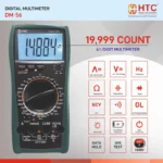 HTC DM-56 Digital Multimeter, 1000V DC / 750V AC, 19999 Counts with hFE Transistor Testing - Image 2