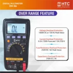 HTC DM-86 True RMS Multimeter, 1000V DC / 750V AC, 1999 Count with MAX/MIN Mode - Image 5