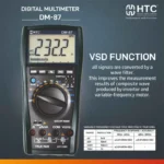 HTC DM-87 True RMS Digital Multimeter with VSD, 1000V DC / 750V AC & Analog Bar Graph - Image 2