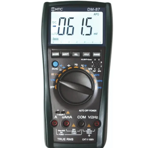 HTC DM-87 True RMS Digital Multimeter with VSD, 1000V DC / 750V AC & Analog Bar Graph