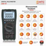 HTC DM-97 True RMS Digital Multimeter, 3999 Counts with REL Mode & NCV Detection - Image 2