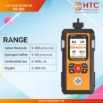 HTC GD-801 Portable 4-in-1 Multi-Gas Detector (CO, H2S, LEL, O2) with Air Pump - Image 4