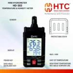 HTC HD-303 Mini Digital Hygrometer Ambient Temperature & Relative Humidity Gauge - Image 4