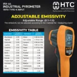 HTC IRX-64 Precise IR & TK Industrial Pyrometer -50°C to 1050°C with 12-Point Data Logger - Image 4