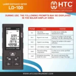 HTC LD-100 100m Laser Distance Meter with Area & Volume Measurement - Image 4