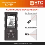 HTC LD-50 50m Laser Distance Meter with Area & Volume Measurement - Image 4