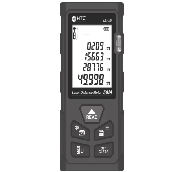HTC LD-50 50m Laser Distance Meter with Area & Volume Measurement