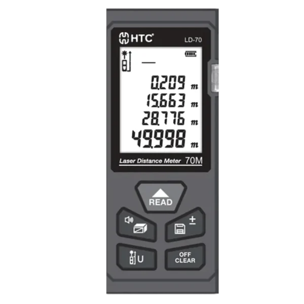 HTC LD-70 70m Laser Distance Meter with Area & Volume Measurement
