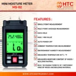 HTC MS-02 Mini Moisture Meter for Wood & Seven Building Material Groups - Image 2