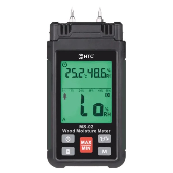 HTC MS-02 Mini Moisture Meter for Wood & Seven Building Material Groups