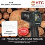 HTC MT-8 Industrial Pyrometer Infrared Thermometer -50°C to 800°C with Ambient Temp & Humidity - Image 4