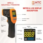 HTC MTX-2 Industrial Pyrometer Infrared Thermometer -50°C to 580°C with 13:1 D:S Ratio - Image 2