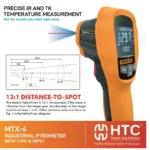 HTC MTX-4 Precise IR & TK Pyrometer Infrared Thermometer -50°C to 500°C with Type-K Input - Image 3