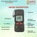 HTC PDF LOGGER Temperature & Humidity Data Logger 25000 Readings with Automatic PDF Report - Image 2