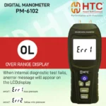 HTC PM-6102 Digital Manometer, ±2.000 PSI, 11 Selectable Units, ±0.3% FS Accuracy - Image 3