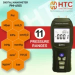 HTC PM-6105 Digital Manometer, ±5.000 PSI, 11 Selectable Units, ±0.3% FS Accuracy - Image 5