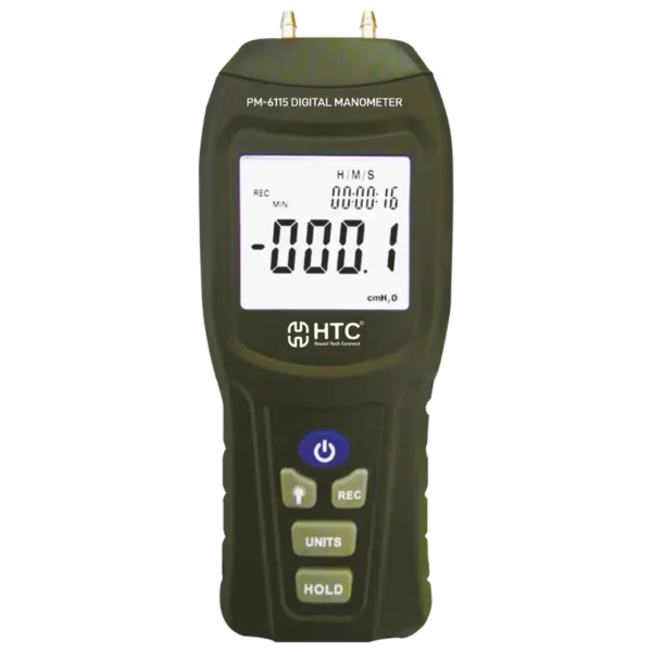 HTC PM-6115 Digital Manometer, ±15.000 PSI, 11 Selectable Units, ±0.3% FS Accuracy