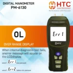 HTC PM-6130 Digital Manometer, ±30.000 PSI, 11 Selectable Units, ±0.3% FS Accuracy - Image 3