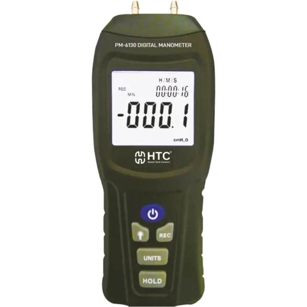 HTC PM-6130 Digital Manometer, ±30.000 PSI, 11 Selectable Units, ±0.3% FS Accuracy