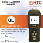 HTC PM-6175 Digital Manometer, ±75.000 PSI, 11 Selectable Units, ±0.3% FS Accuracy - Image 3