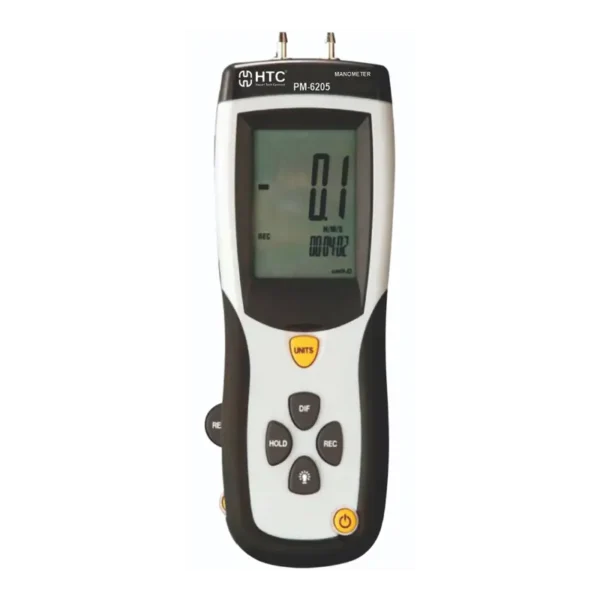 HTC PM-6205 Digital Manometer, ±5.000 PSI, Large Dual Backlit LCD, USB Interface, Data Logging