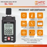 HTC SL-13A Mini Digital Sound Level Meter 30 to 130 dBA Noise Tester - Image 2