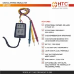 HTC ST-852 3-Phase Phase Sequence & Rotation Indicator, 200V-480V AC Battery-Free - Image 4