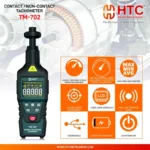 HTC TM-702 Contact & Non-Contact Digital Tachometer 10 to 99999 RPM - Image 3